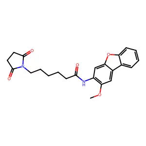 6-(2,5-dioxopyrrolidin-1-yl)-N-(2-methoxydibenzofuran-3-yl)hexanamide structure