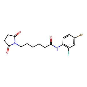 N-(4-bromo-2-fluorophenyl)-6-(2,5-dioxopyrrolidin-1-yl)hexanamide structure