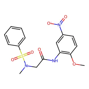 2-[benzenesulfonyl(methyl)amino]-N-(2-methoxy-5-nitrophenyl)acetamide structure