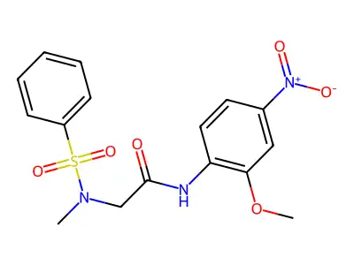 2-[benzenesulfonyl(methyl)amino]-N-(2-methoxy-4-nitrophenyl)acetamide structure