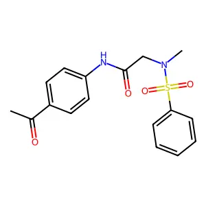 N-(4-acetylphenyl)-2-[benzenesulfonyl(methyl)amino]acetamide structure
