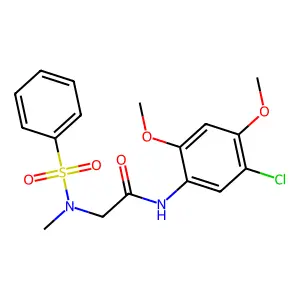 2-[benzenesulfonyl(methyl)amino]-N-(5-chloro-2,4-dimethoxyphenyl)acetamide structure