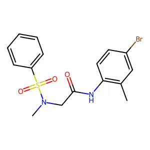 2-[benzenesulfonyl(methyl)amino]-N-(4-bromo-2-methylphenyl)acetamide structure