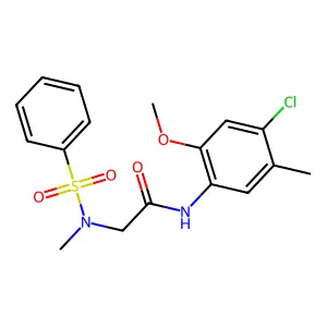 2-[benzenesulfonyl(methyl)amino]-N-(4-chloro-2-methoxy-5-methylphenyl)acetamide structure