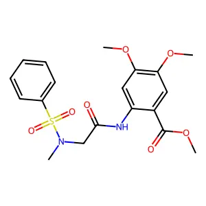 methyl 4,5-dimethoxy-2-{[N-methyl-N-(phenylsulfonyl)glycyl]amino}benzoate structure