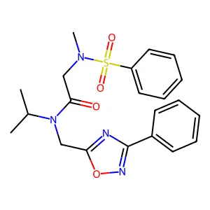 2-[benzenesulfonyl(methyl)amino]-N-[(3-phenyl-1,2,4-oxadiazol-5-yl)methyl]-N-propan-2-ylacetamide structure