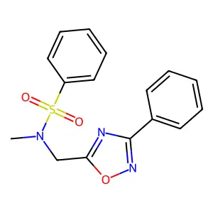 N-methyl-N-[(3-phenyl-1,2,4-oxadiazol-5-yl)methyl]benzenesulfonamide structure