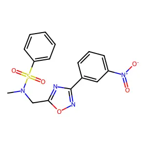 N-methyl-N-[[3-(3-nitrophenyl)-1,2,4-oxadiazol-5-yl]methyl]benzenesulfonamide structure