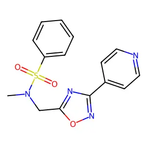 N-methyl-N-[(3-pyridin-4-yl-1,2,4-oxadiazol-5-yl)methyl]benzenesulfonamide structure