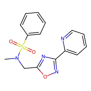 N-methyl-N-[(3-pyridin-2-yl-1,2,4-oxadiazol-5-yl)methyl]benzenesulfonamide structure