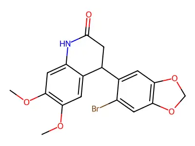 4-(6-bromo-1,3-benzodioxol-5-yl)-6,7-dimethoxy-3,4-dihydro-1H-quinolin-2-one structure