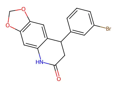 8-(3-bromophenyl)-7,8-dihydro[1,3]dioxolo[4,5-g]quinolin-6(5H)-one structure