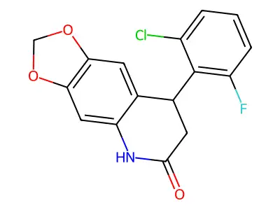 8-(2-chloro-6-fluorophenyl)-7,8-dihydro[1,3]dioxolo[4,5-g]quinolin-6(5H)-one structure