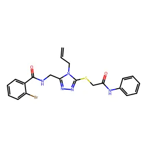 2-bromo-N-{[5-{[2-oxo-2-(phenylamino)ethyl]sulfanyl}-4-(prop-2-en-1-yl)-4H-1,2,4-triazol-3-yl]methyl}benzamide structure
