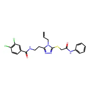 3,4-dichloro-N-{2-[5-{[2-oxo-2-(phenylamino)ethyl]sulfanyl}-4-(prop-2-en-1-yl)-4H-1,2,4-triazol-3-yl]ethyl}benzamide structure