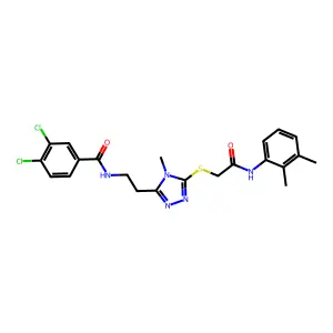3,4-dichloro-N-[2-[5-[2-(2,3-dimethylanilino)-2-oxoethyl]sulfanyl-4-methyl-1,2,4-triazol-3-yl]ethyl]benzamide structure