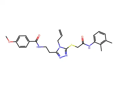 N-[2-[5-[2-(2,3-dimethylanilino)-2-oxoethyl]sulfanyl-4-prop-2-enyl-1,2,4-triazol-3-yl]ethyl]-4-methoxybenzamide structure