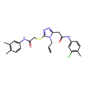 2-{[5-{2-[(3-chloro-4-methylphenyl)amino]-2-oxoethyl}-4-(prop-2-en-1-yl)-4H-1,2,4-triazol-3-yl]sulfanyl}-N-(3,4-dimethylphenyl)acetamide structure
