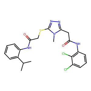 2-[(5-{2-[(2,3-dichlorophenyl)amino]-2-oxoethyl}-4-methyl-4H-1,2,4-triazol-3-yl)sulfanyl]-N-[2-(propan-2-yl)phenyl]acetamide structure