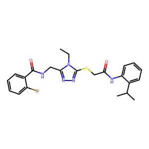2-bromo-N-({4-ethyl-5-[(2-oxo-2-{[2-(propan-2-yl)phenyl]amino}ethyl)sulfanyl]-4H-1,2,4-triazol-3-yl}methyl)benzamide structure