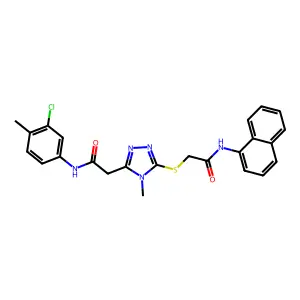 2-[(5-{2-[(3-chloro-4-methylphenyl)amino]-2-oxoethyl}-4-methyl-4H-1,2,4-triazol-3-yl)sulfanyl]-N-(naphthalen-1-yl)acetamide structure