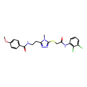 N-[2-[5-[2-(2,3-dichloroanilino)-2-oxoethyl]sulfanyl-4-methyl-1,2,4-triazol-3-yl]ethyl]-4-methoxybenzamide structure