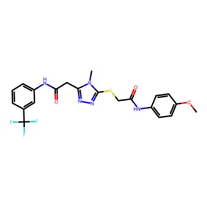 2-[5-({2-[(4-methoxyphenyl)amino]-2-oxoethyl}sulfanyl)-4-methyl-4H-1,2,4-triazol-3-yl]-N-[3-(trifluoromethyl)phenyl]acetamide structure