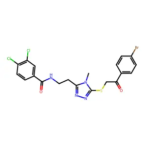 N-[2-(5-{[2-(4-bromophenyl)-2-oxoethyl]sulfanyl}-4-methyl-4H-1,2,4-triazol-3-yl)ethyl]-3,4-dichlorobenzamide structure