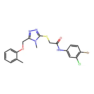 N-(4-bromo-3-chlorophenyl)-2-({4-methyl-5-[(2-methylphenoxy)methyl]-4H-1,2,4-triazol-3-yl}sulfanyl)acetamide structure