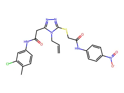 2-{[5-{2-[(3-chloro-4-methylphenyl)amino]-2-oxoethyl}-4-(prop-2-en-1-yl)-4H-1,2,4-triazol-3-yl]sulfanyl}-N-(4-nitrophenyl)acetamide structure