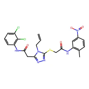 2-{[5-{2-[(2,3-dichlorophenyl)amino]-2-oxoethyl}-4-(prop-2-en-1-yl)-4H-1,2,4-triazol-3-yl]sulfanyl}-N-(2-methyl-5-nitrophenyl)acetamide structure