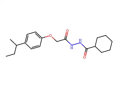 N'-[2-(4-butan-2-ylphenoxy)acetyl]cyclohexanecarbohydrazide structure