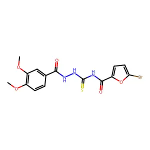 5-bromo-N-[[(3,4-dimethoxybenzoyl)amino]carbamothioyl]furan-2-carboxamide structure