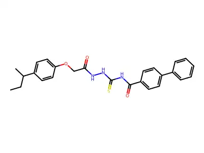 N-[[[2-(4-butan-2-ylphenoxy)acetyl]amino]carbamothioyl]-4-phenylbenzamide structure