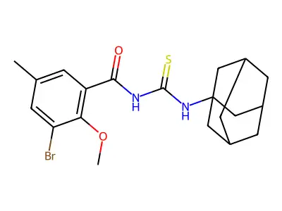 N-(1-adamantylcarbamothioyl)-3-bromo-2-methoxy-5-methylbenzamide structure
