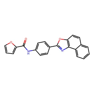 N-[4-(naphtho[1,2-d][1,3]oxazol-2-yl)phenyl]furan-2-carboxamide structure