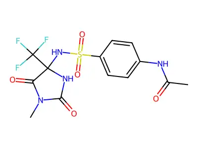 N-[4-[[1-methyl-2,5-dioxo-4-(trifluoromethyl)imidazolidin-4-yl]sulfamoyl]phenyl]acetamide structure
