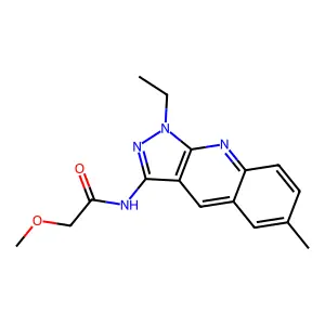 N-(1-ethyl-6-methylpyrazolo[3,4-b]quinolin-3-yl)-2-methoxyacetamide structure