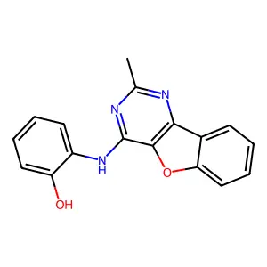2-[(2-Methyl-[1]benzofuro[3,2-d]pyrimidin-4-yl)amino]phenol structure