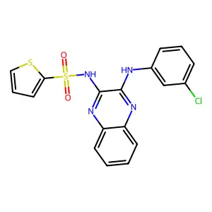 N-{3-[(3-chlorophenyl)amino]quinoxalin-2-yl}thiophene-2-sulfonamide structure