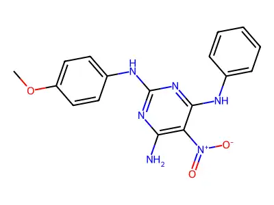 N2-(4-methoxyphenyl)-5-nitro-N4-phenylpyrimidine-2,4,6-triamine structure