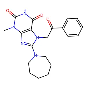 8-Azepan-1-yl-3-methyl-7-(2-oxo-2-phenyl-ethyl)-3,7-dihydro-purine-2,6-dione structure