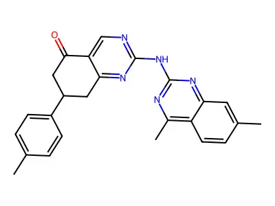 2-[(4,7-dimethylquinazolin-2-yl)amino]-7-(4-methylphenyl)-7,8-dihydroquinazolin-5(6H)-one structure