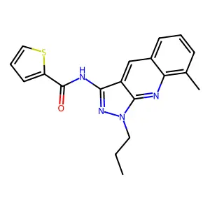 N-(8-methyl-1-propylpyrazolo[3,4-b]quinolin-3-yl)thiophene-2-carboxamide structure