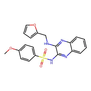 N-(3-((furan-2-ylmethyl)amino)quinoxalin-2-yl)-4-methoxybenzenesulfonamide structure