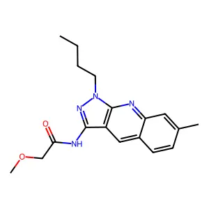N-(1-butyl-7-methylpyrazolo[3,4-b]quinolin-3-yl)-2-methoxyacetamide structure