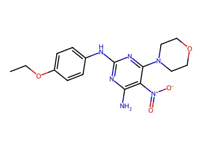 2-N-(4-ethoxyphenyl)-6-morpholin-4-yl-5-nitropyrimidine-2,4-diamine structure
