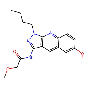 N-(1-butyl-6-methoxypyrazolo[3,4-b]quinolin-3-yl)-2-methoxyacetamide structure