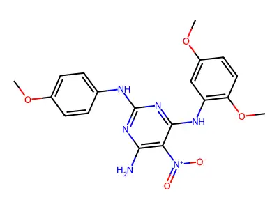 N4-(2,5-dimethoxyphenyl)-N2-(4-methoxyphenyl)-5-nitropyrimidine-2,4,6-triamine structure