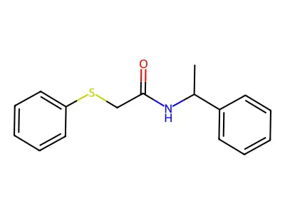 N-(1-phenylethyl)-2-phenylsulfanylacetamide structure